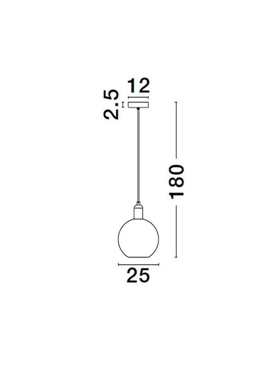 Nova Luce Smoky Ρυθμιζόμενο Κρεμαστό Φωτιστικό Μαύρο 25x12x180εκ.