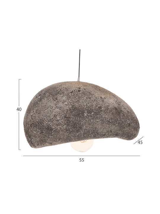 HomeMarkt Stoner Stoner Κρεμαστό Φωτιστικό Γκρι με Ντουί E27 55x45εκ.