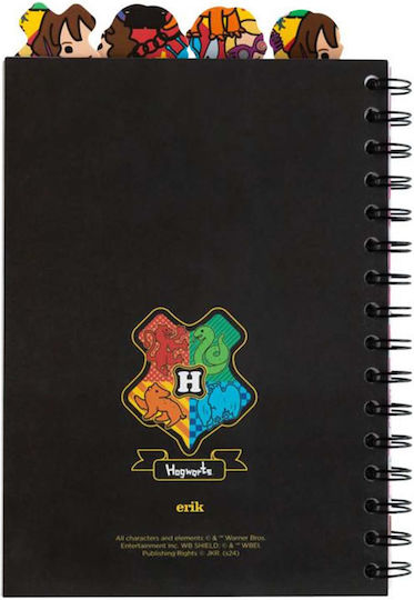 Harry Potter A5 Spiral-Notizbuch Drahtbindung 160 Blätter Dekorative Register Schwarz