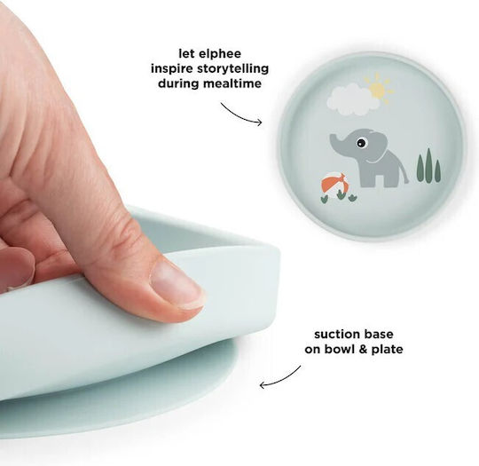 Done by Deer Children's Silicone Food Plate Blue
