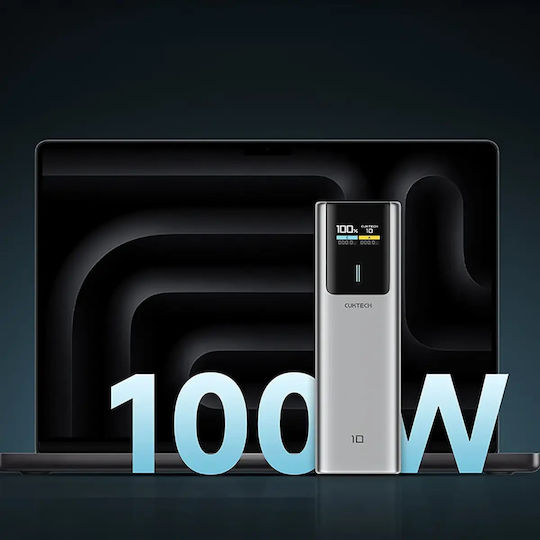 Cuktech Power Bank 10000mAh 150W με Θύρα USB-A και Θύρα USB-C Γκρι