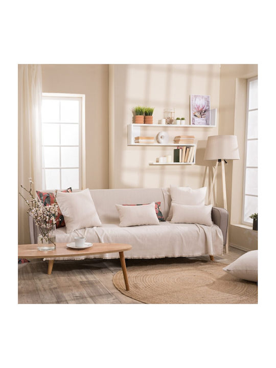 Teoran Rieti Armchair Throw Chenille 180x150cm White