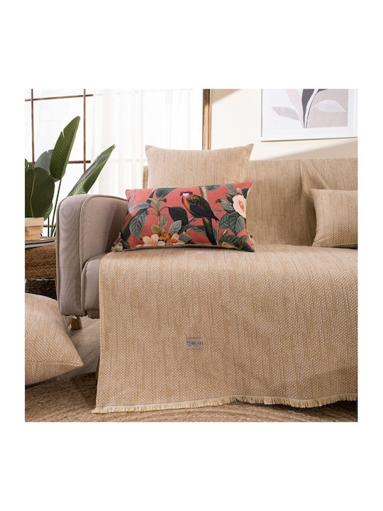 Teoran Rieti Ριχτάρι Πολυθρόνας Chenille 180x150εκ. Μπεζ