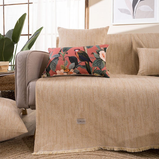 Teoran Rieti Armchair Throw Chenille 180x150cm Beige