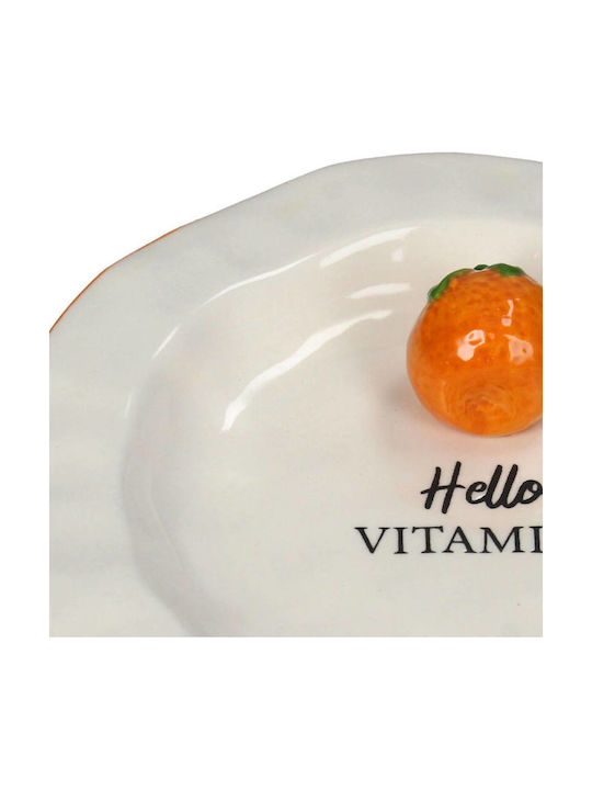 Koart 1.kal-6900 Porzellan Servierplatte Klein Dekoriert Orange 15x15x4cm