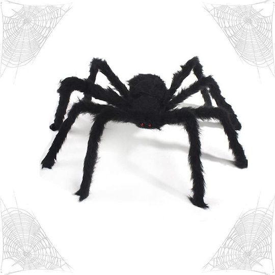 Halloween Fuzzy Spider Decoration 50 X 50 Cm Black