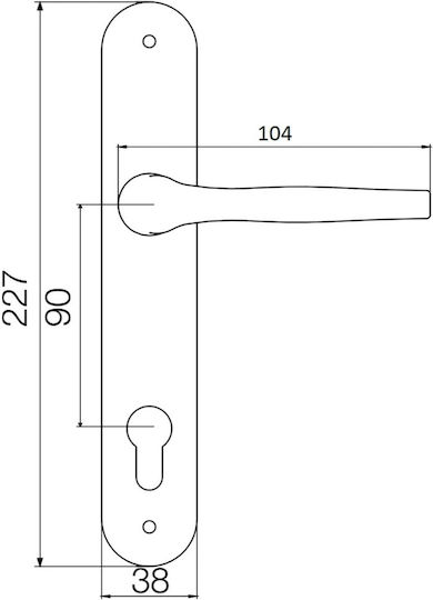 Package Y 90 Lock+handle+cylinder Brown 35-501 Ext 5706
