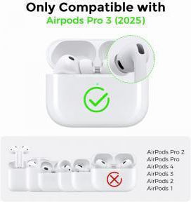 AHAstyle Wg184 Silicone Case with Hook in Black Color for Apple AirPods Pro 3