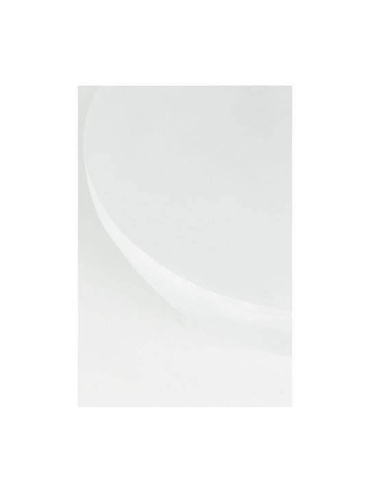 Round Side Coffee Table Lithos Central White W68xL68xH36cm