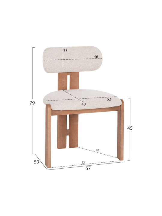 Karvo Dining Room Wooden Chairs Beige 2pcs 57x50x79cm