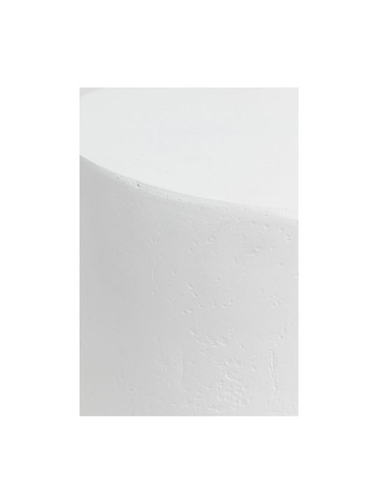 Rundes Beistelltisch Lithos Weiß B35,5xL35,5xH45cm