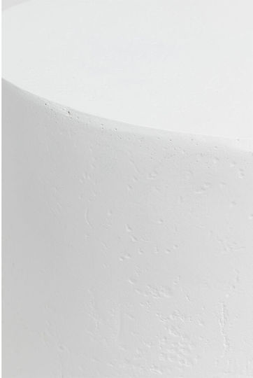 Στρογγυλό Βοηθητικό Τραπεζάκι Lithos Λευκο Μ35.5xΠ35.5xΥ45εκ.