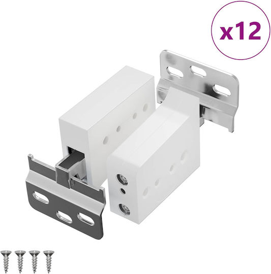 Hanging Cabinet Arm 12 Pcs White 70 x 48 x 19 mm 864832 White