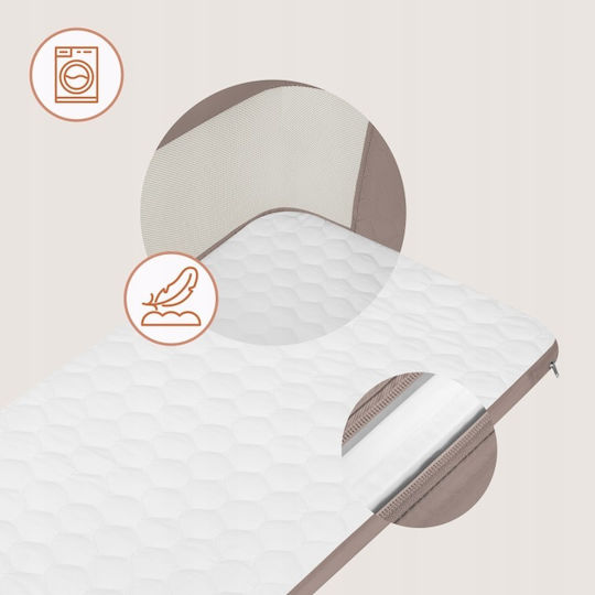Lionelo Cradle with Mattress Side Opening and Wheels Beige