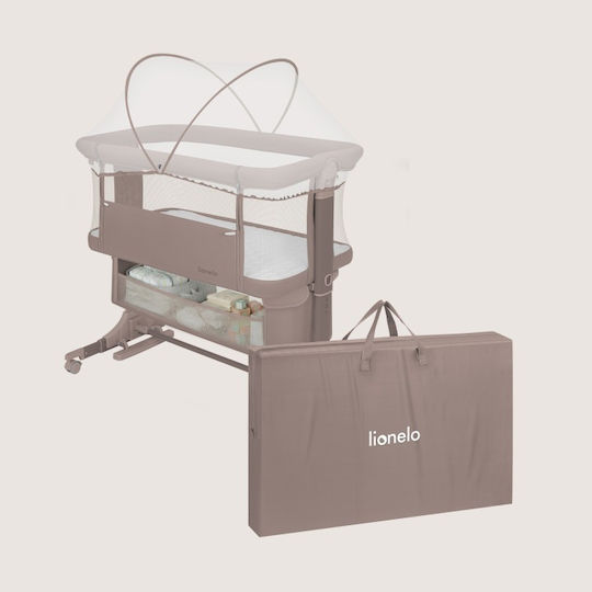 Lionelo Cradle with Mattress Side Opening and Wheels Beige