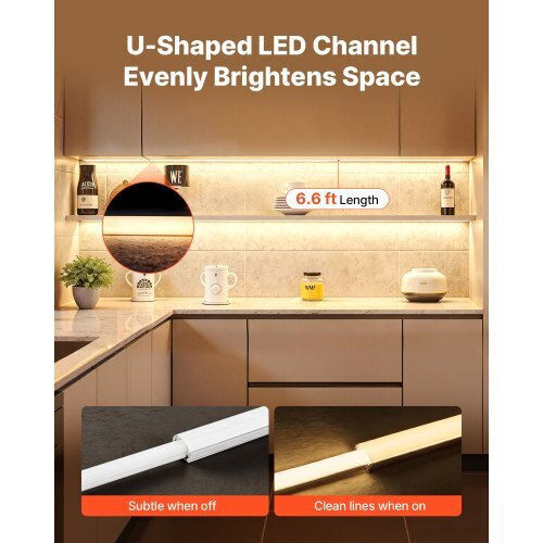 Vevor Set 10 Stück LED-Streifen Aluminiumprofil mit Opalabdeckung 200cm