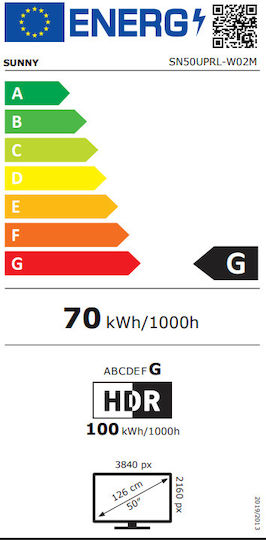 Sunny Smart Fernseher 50 Zoll 4K Ultra HD LED SN50UPRL HDR (2025)