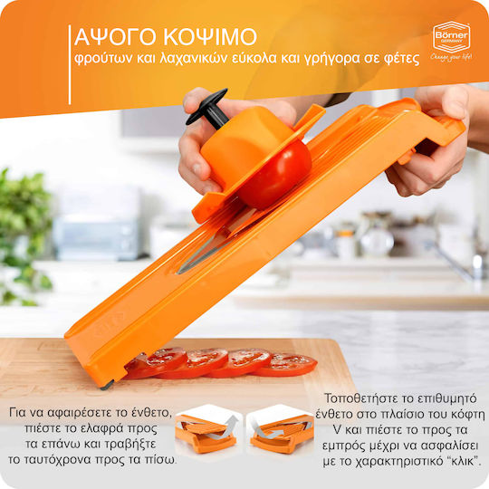 Borner Aufschnittmaschine V3 Trendline Pro Set 8 Stück Orange