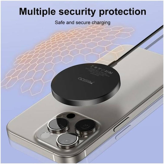 Yesido Încărcător Wireless (Qi Pad) 15W Gri