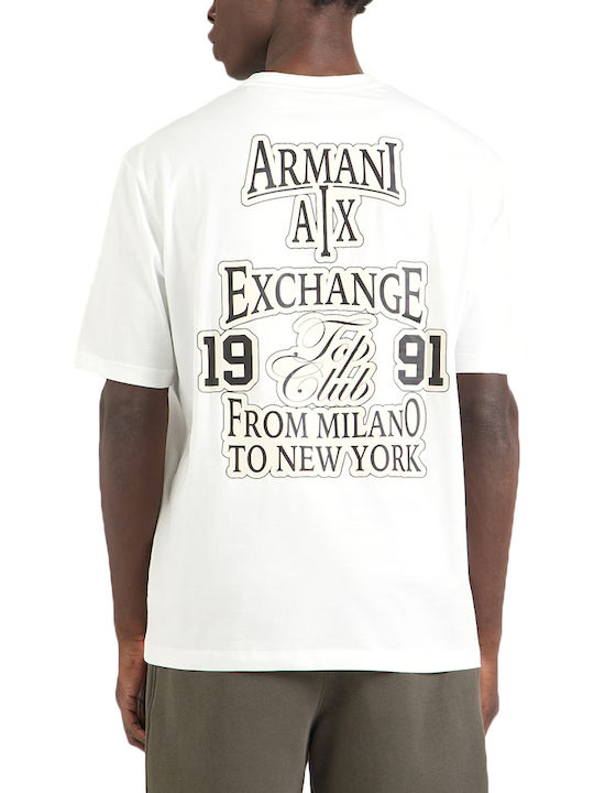 Armani Exchange Tricou Ecru-Negru