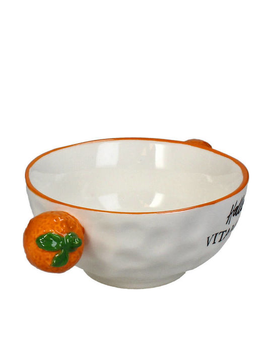 Koart Decorative Porcelain Orange Bowl 15x11x5cm Porcelain Small Bowl