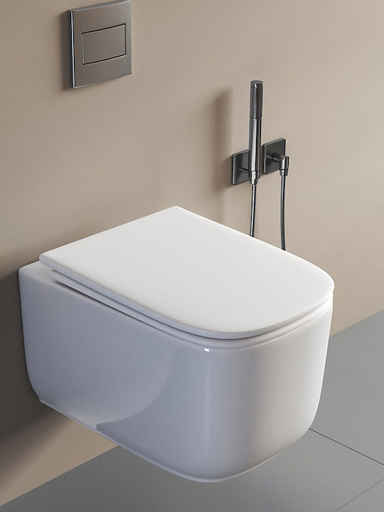Vinci Λεκάνη Κρεμαστή με Slim Κάλυμμα Soft Close Λευκή