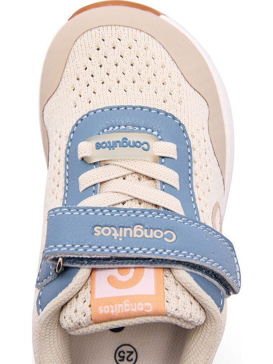 Kinder Sneaker Barfuß mit Bügel- und Schleifenverschluss und Lichtern Beiges