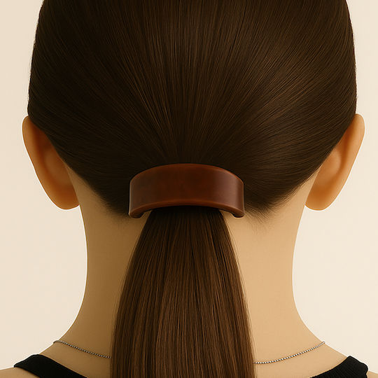Casual Elastic Hair Curved Sweet Pearlised Sober Brown Sleeve