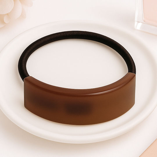 Casual Elastic Hair Curved Sweet Pearlised Sober Brown Sleeve