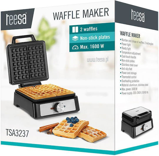 Teesa Teesa Waffeleisen Für Rechteckige Waffeln 2 Anzahlen der Waffeln 1600W