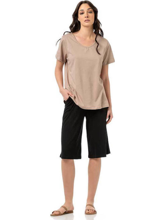 Damenbluse Baumwolle Beige