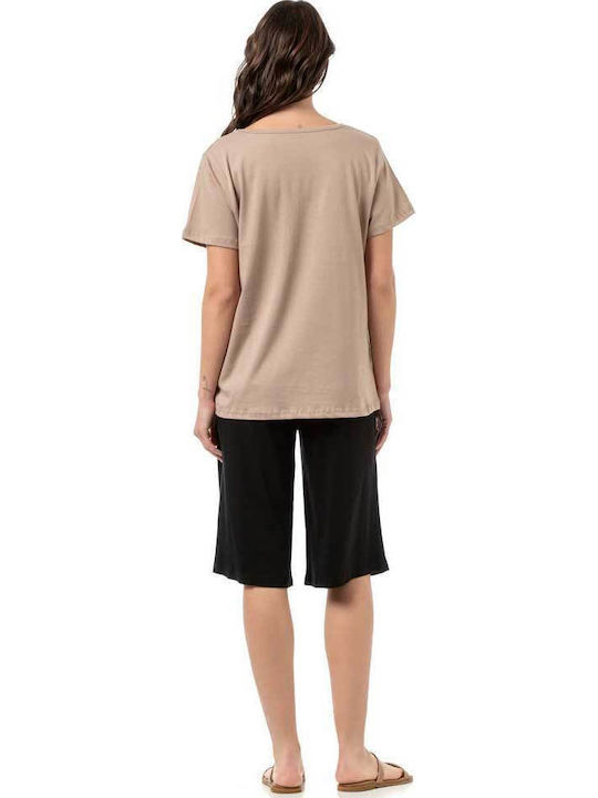 Damenbluse Baumwolle Beige