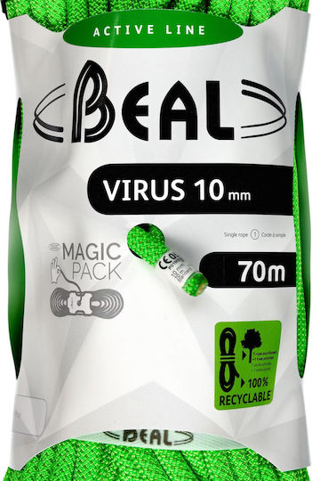 Beal Virus Standard Δυναμικό Σχοινί Ορειβασίας με Μήκος 70m Πράσινο