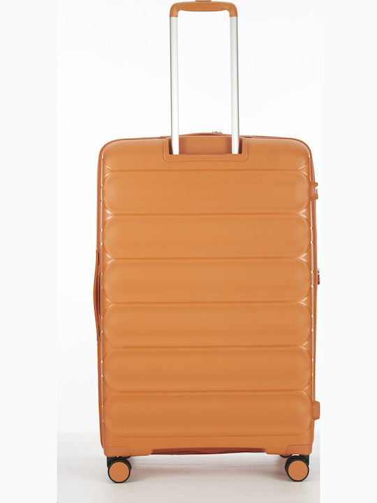 Verage Spinner Μεγάλη Βαλίτσα Ταξιδίου Σκληρή Orange με 4 Ρόδες Ύψους 77εκ.