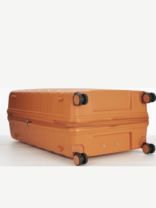 Verage Spinner Μεγάλη Βαλίτσα Ταξιδίου Σκληρή Orange με 4 Ρόδες Ύψους 77εκ.