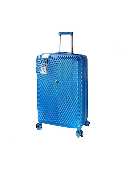 Bartuggi Großer Hartreisekoffer Blau mit 4 Rädern Höhe 77cm
