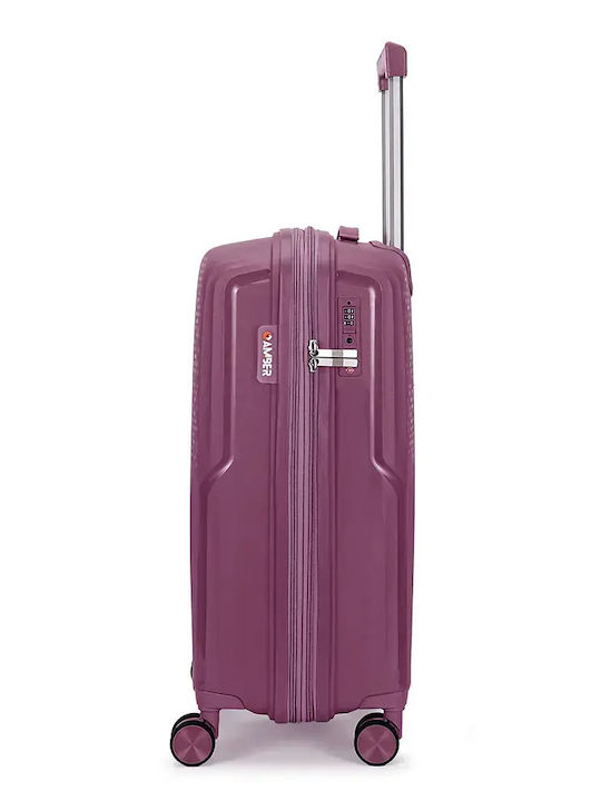 Amber Hard Purple Suitcases With 4 Wheels Set 2pcs