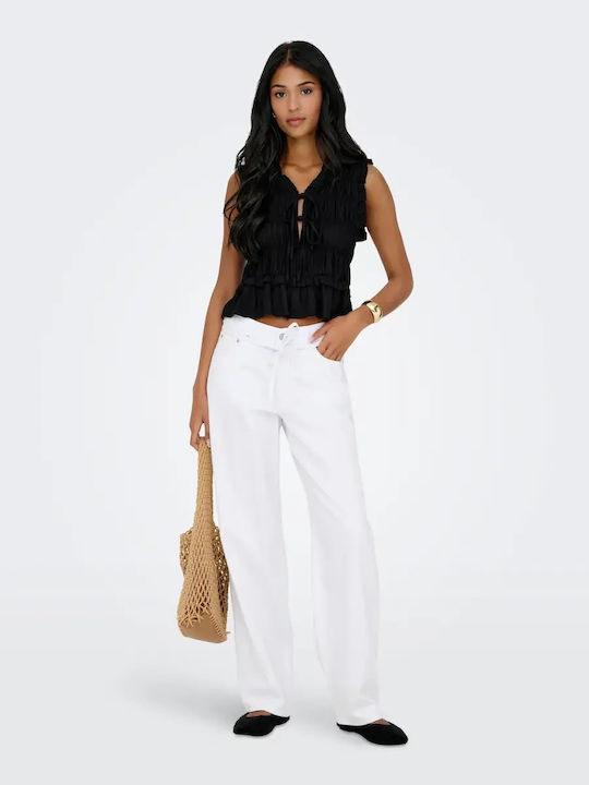 Women's Summer Linen Blouse Black