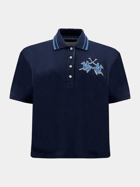 Women's Polo Short Sleeve Blouse Navy Blue