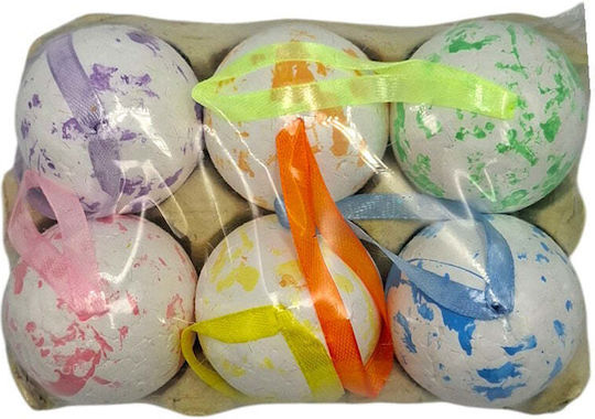 Easter Eggs Colored Spots Case 14x10x7 cm Set 6 Pieces