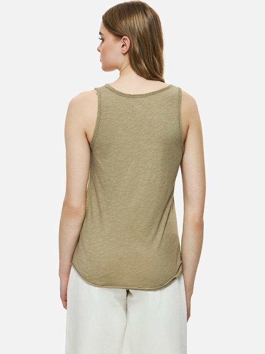 Women's Summer Cotton Sleeveless Blouse with V-Neck Puro