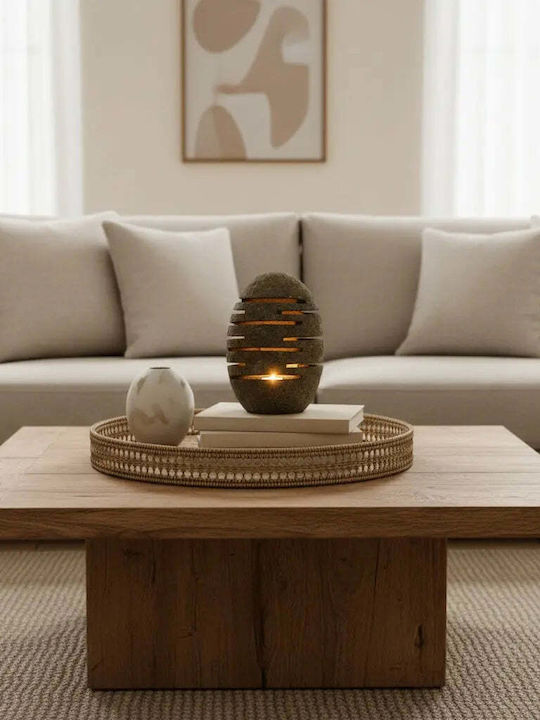 Phos & Gaia Candle Holder Suitable for Tealights Stone in Bronze Colour