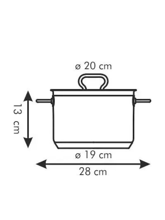 Tescoma Βαθιά Ανοξείδωτη Κατσαρόλα 4lt / 21cm