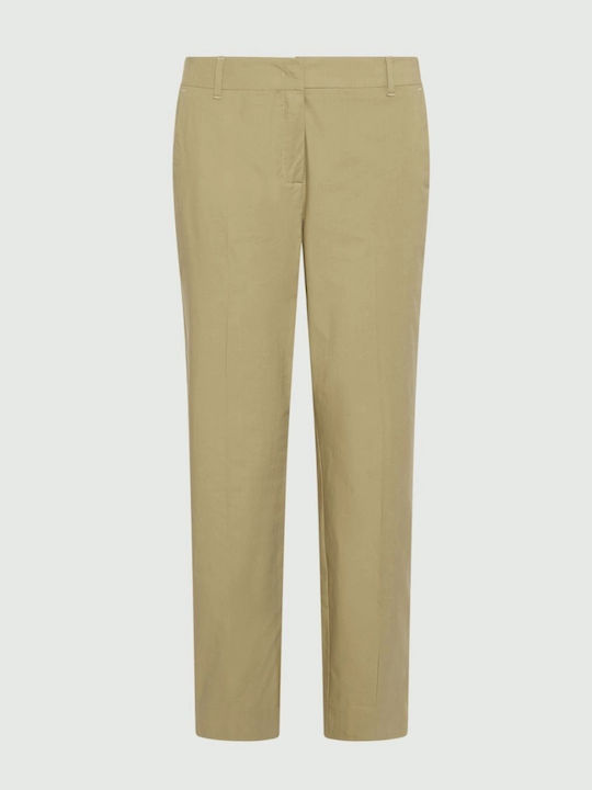 Women's Fabric Khaki Trousers