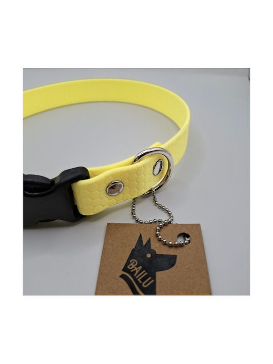 Dog Collar Hexa Pastel Yellow Waterproof Bailu M 30 45 Width 2cm