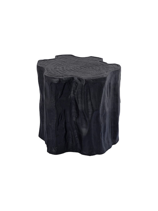 Round Black Aluminum Side Coffee Table W37xL33xH36cm