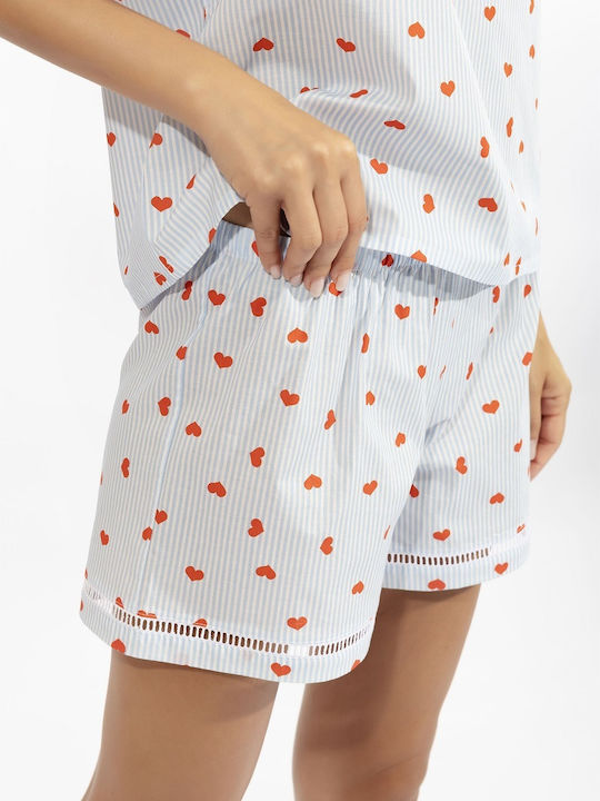 Harmony Summer Women's Cotton Pyjama Set Ciel