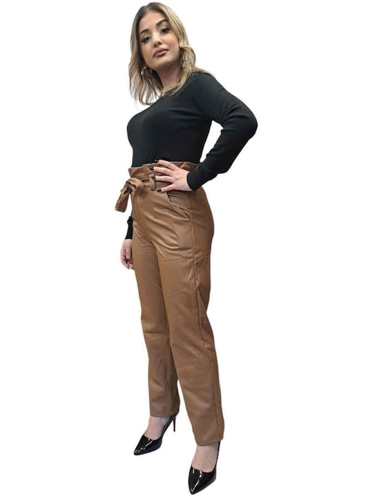 Women's Leather Trousers Brown