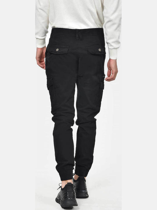 Herrenhose Fracht Elastisch Regulär Passform Schwarz