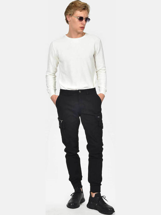 Herrenhose Fracht Elastisch Regulär Passform Schwarz